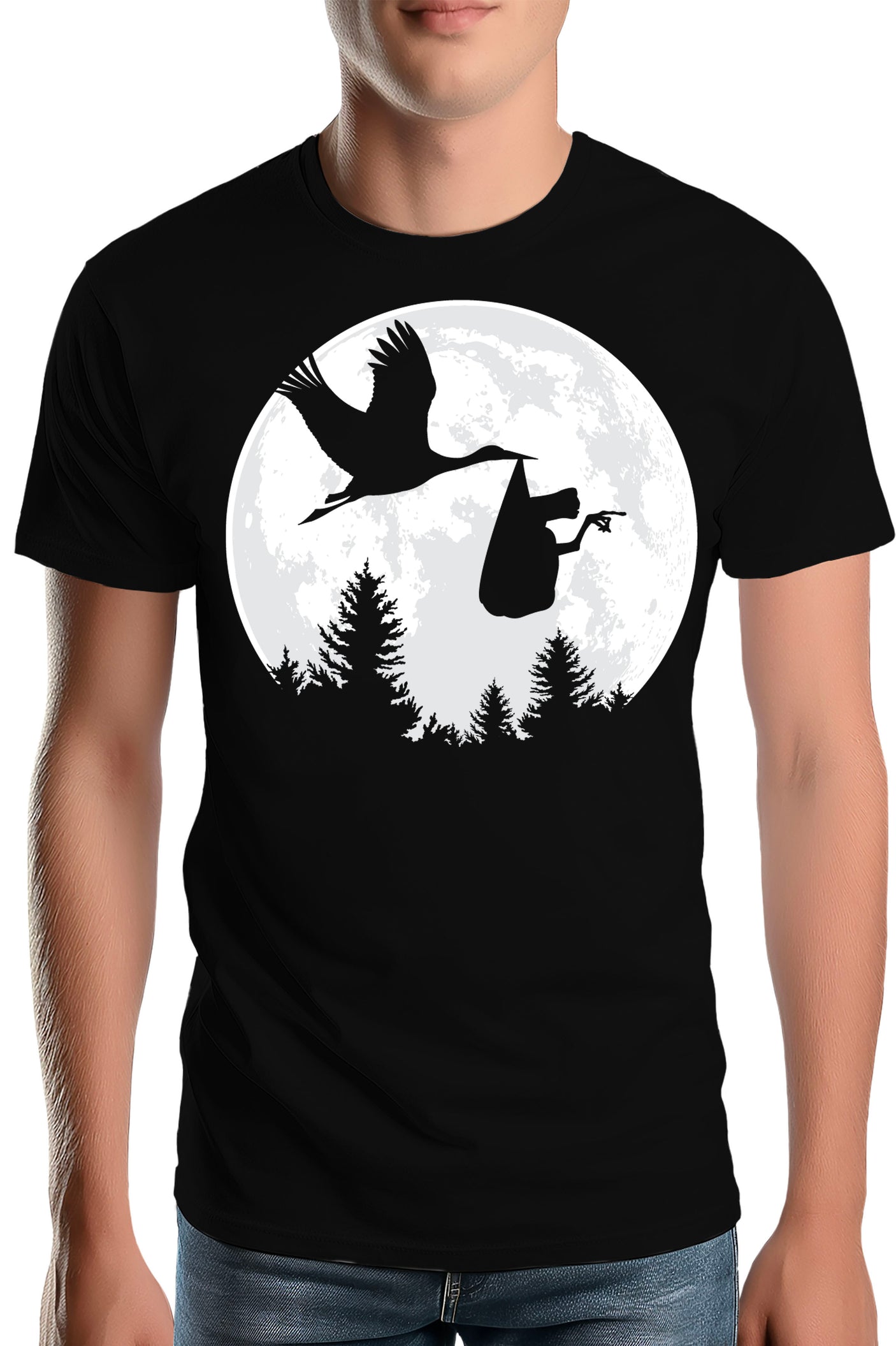 Tee-Shirt Homme Lune Cigogne