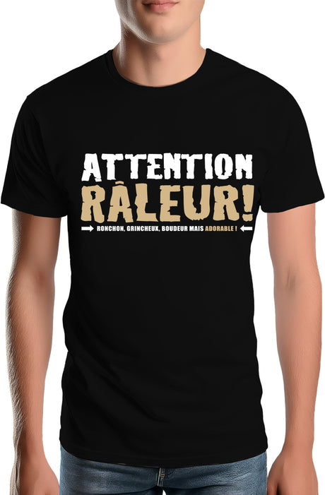 Tee-Shirt Homme Attention raleur en bronze