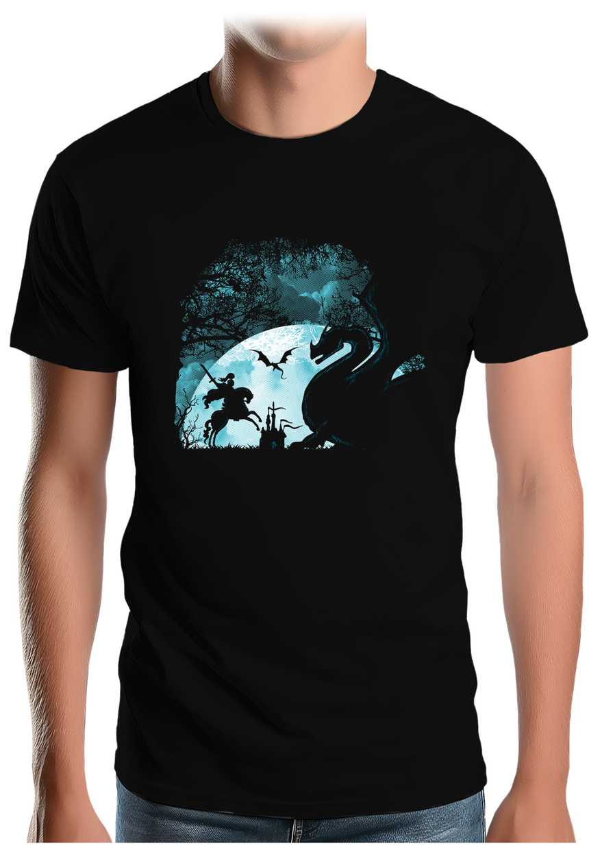 T-Shirt Homme Chevalier dans l'obscuritée chateau