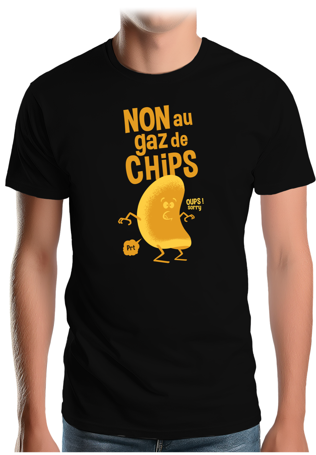T-Shirt Homme Non aux gaz de chips
