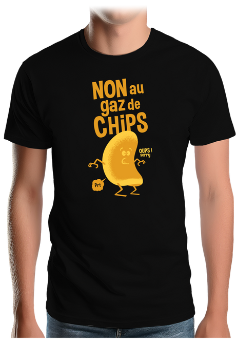 T-Shirt Homme Non aux gaz de chips