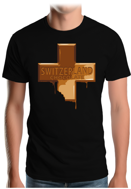 T-Shirt Homme La croix suisse en chocolat