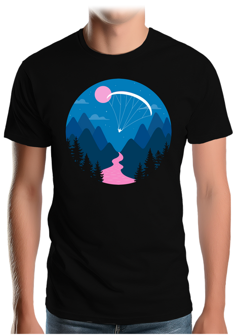 T-Shirt Homme Parapente au clair de lune