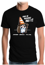 T-Shirt Homme Hérisson Gandalf, vous ne passerez pas sur la route !