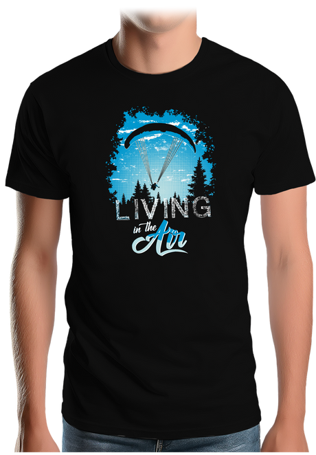 T-Shirt Homme Living in the air en parapente