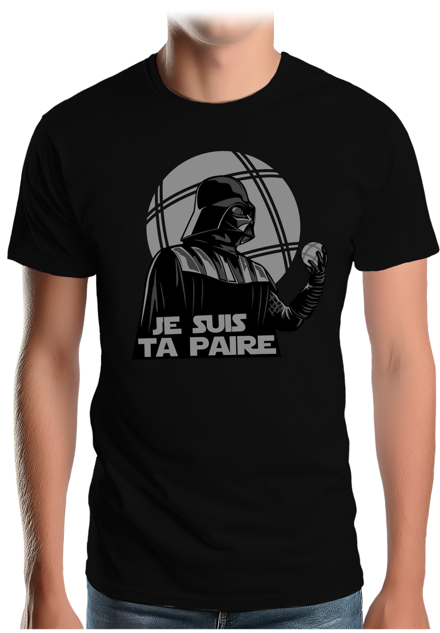 T-Shirt Homme Coté obscure du joueur de boules de pétanque