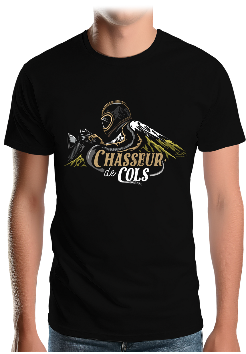 T-Shirt Homme Motard chasseur de cols montagne