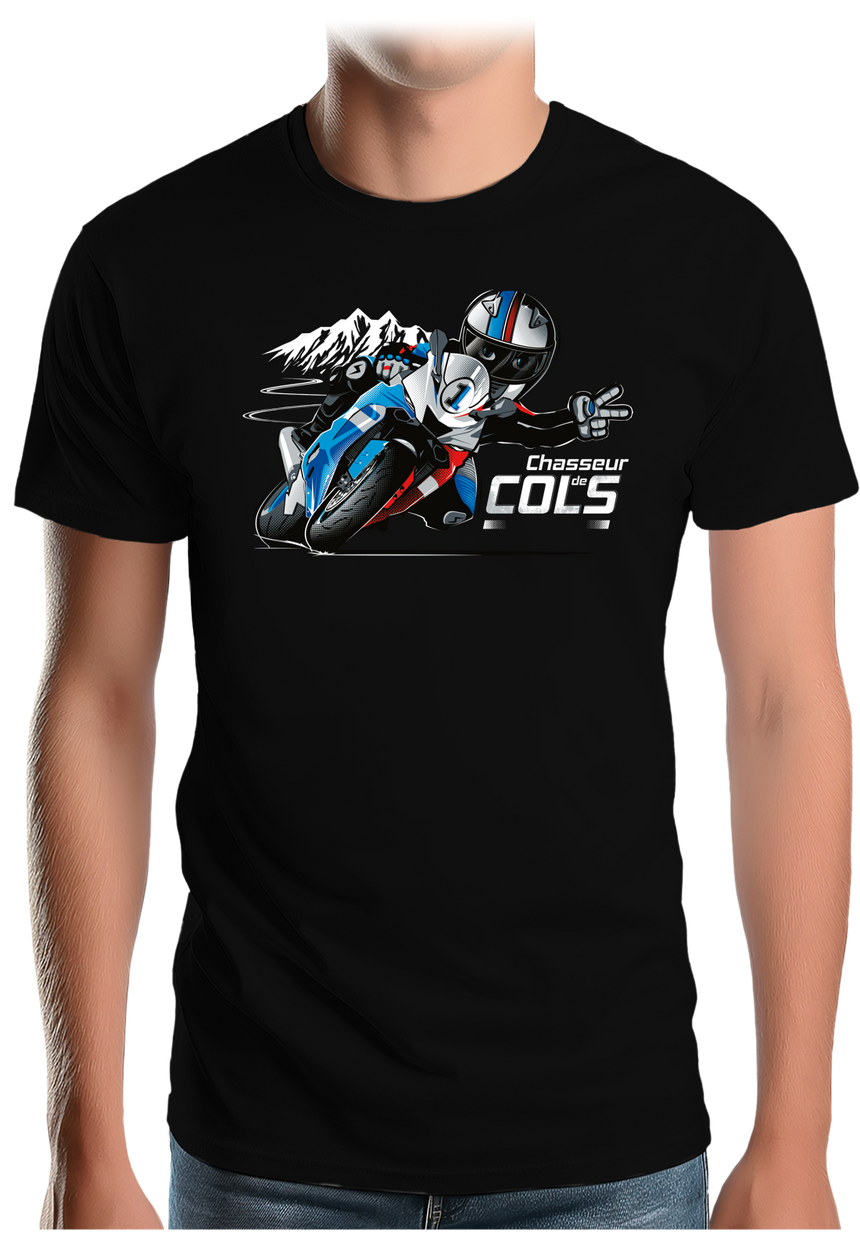 T-Shirt Homme Chasseur de cols moto signe