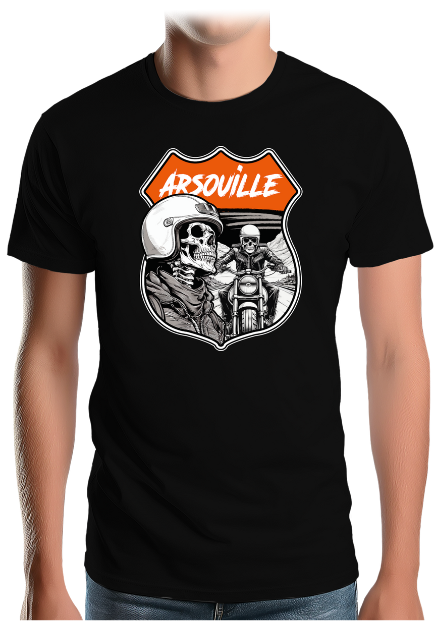 T-Shirt Homme Arsouille tête de mort motard