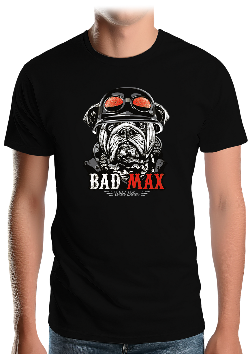 T-Shirt Homme Bad max le chien motard