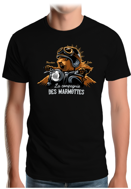 T-Shirt Homme Compagnie des Marmottes en Moto