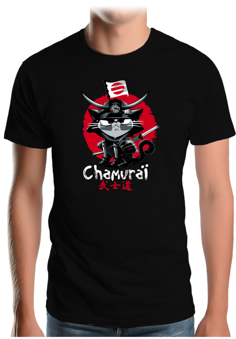 T-Shirt Homme Chat en samouraï