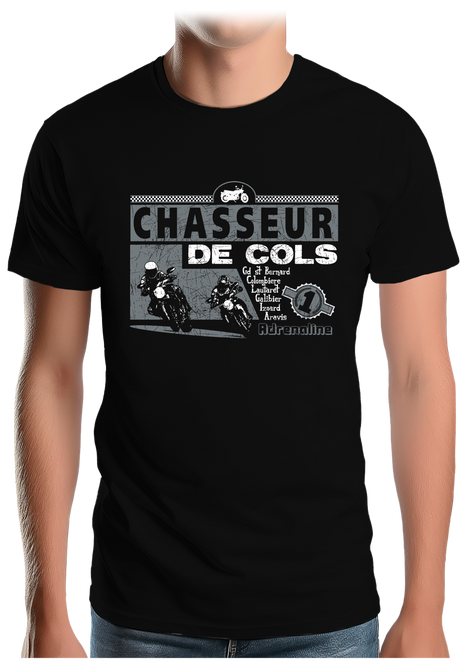 T-Shirt Homme Chasseurs de cols adrénaline moto