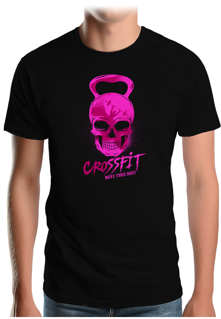 T-Shirt Homme Crossfit poids fluo
