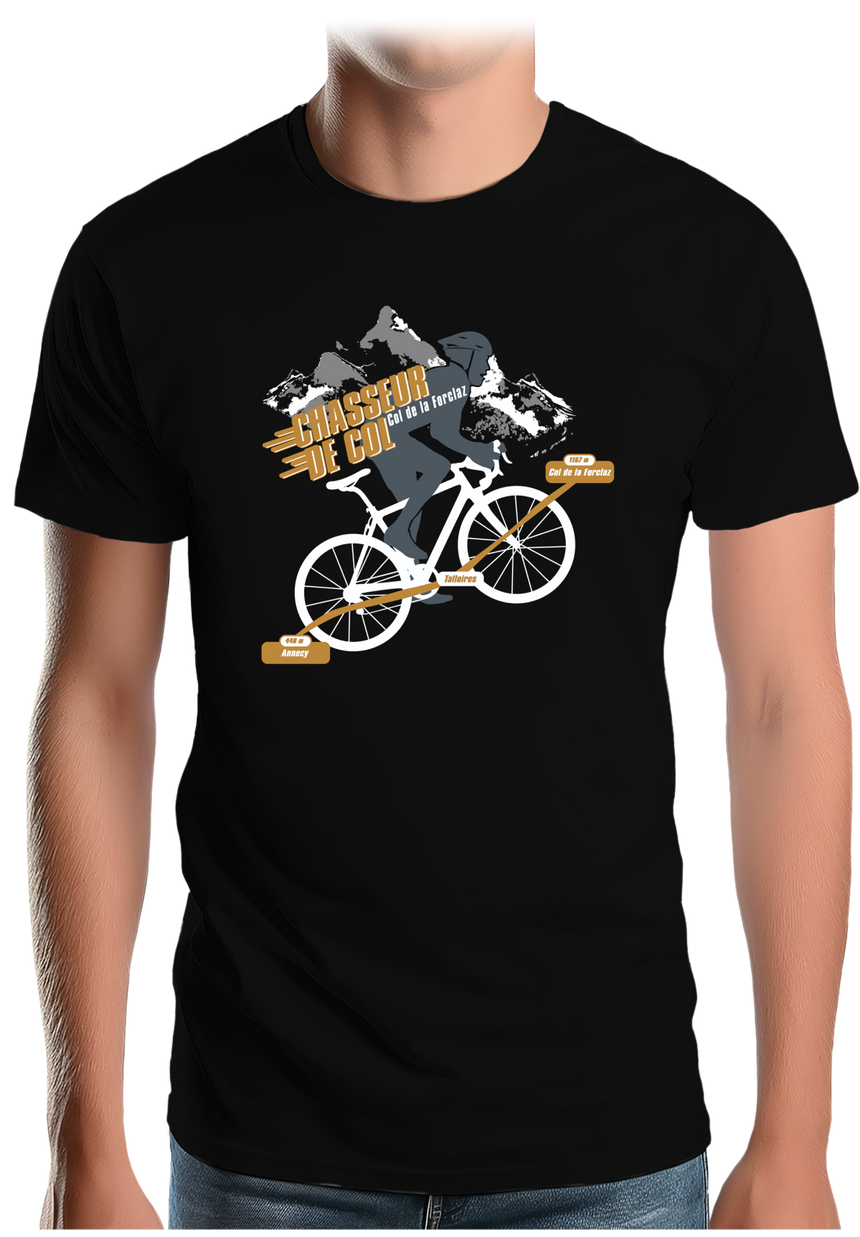 T-Shirt Homme Vélo Chasseur de Col Forclaz