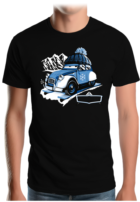 T-Shirt Homme 2 cv sur la route du ski