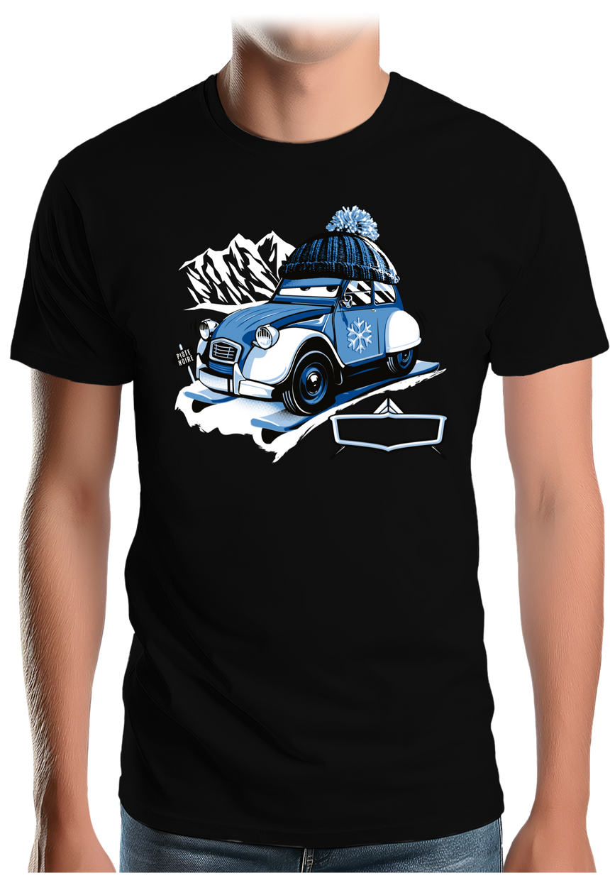 T-Shirt Homme 2 cv sur la route du ski