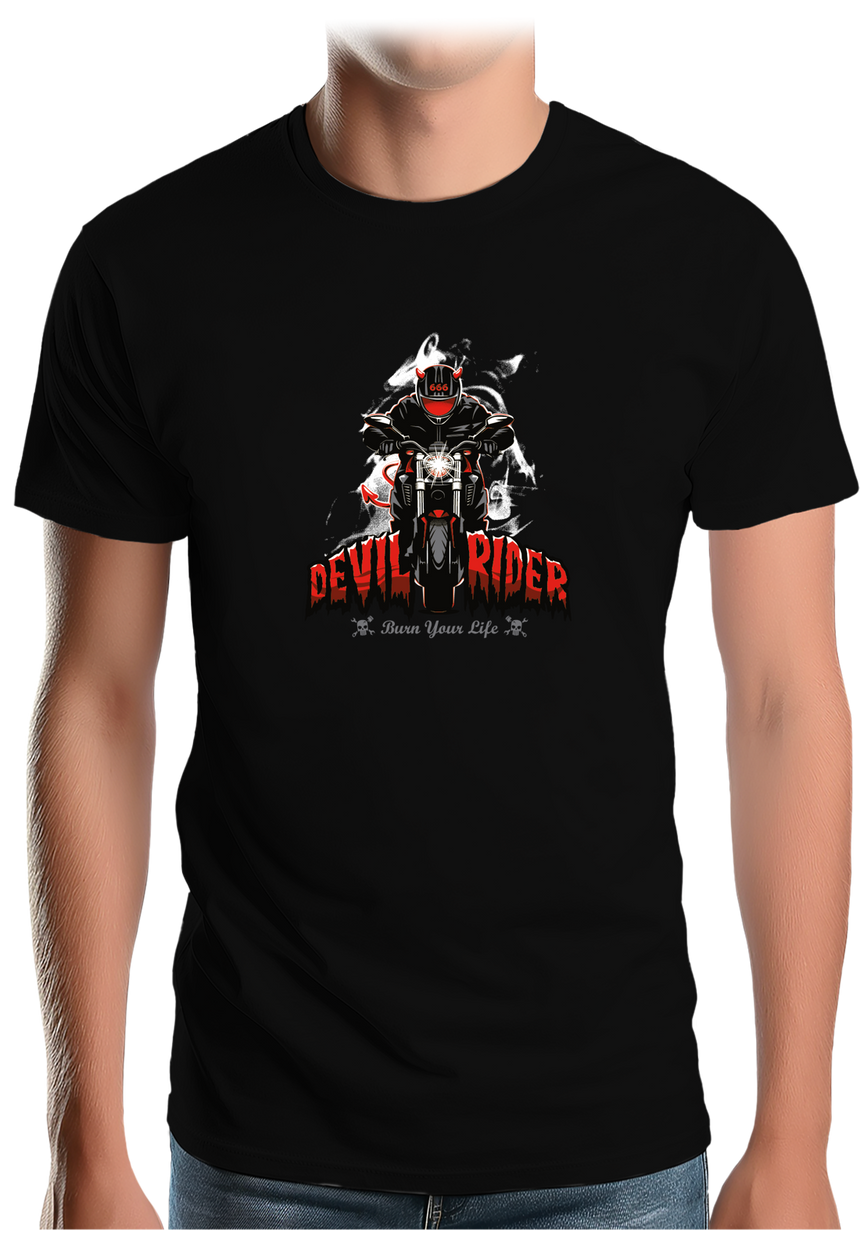 T-Shirt Homme Devil rider en moto