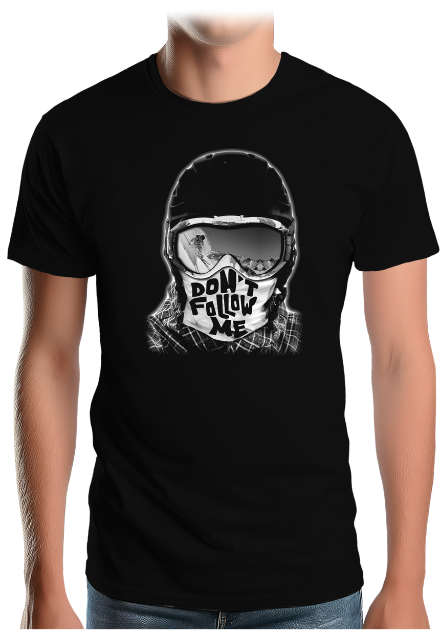 T-Shirt Homme Don't follow me en ski