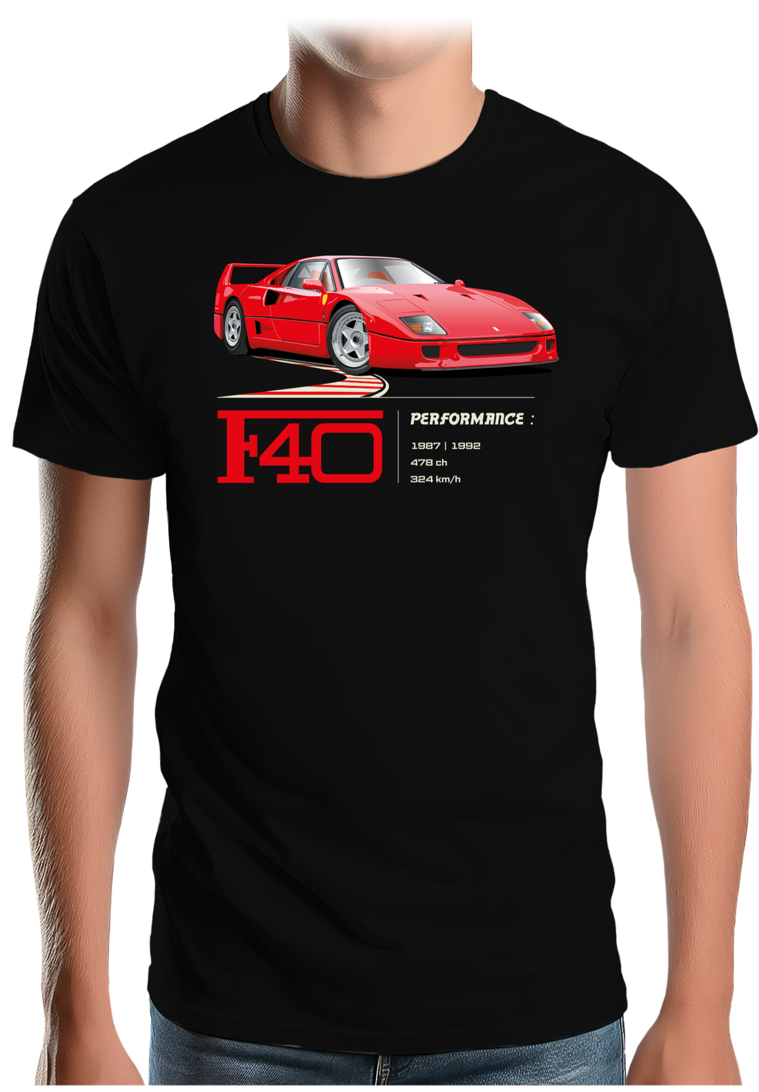 T-Shirt Homme F40 le V8 iconique