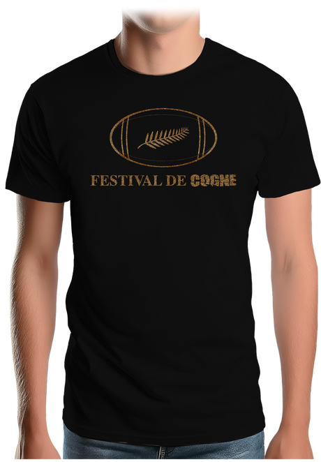 T-Shirt Homme Festival de cogne avec le ballon de rugby
