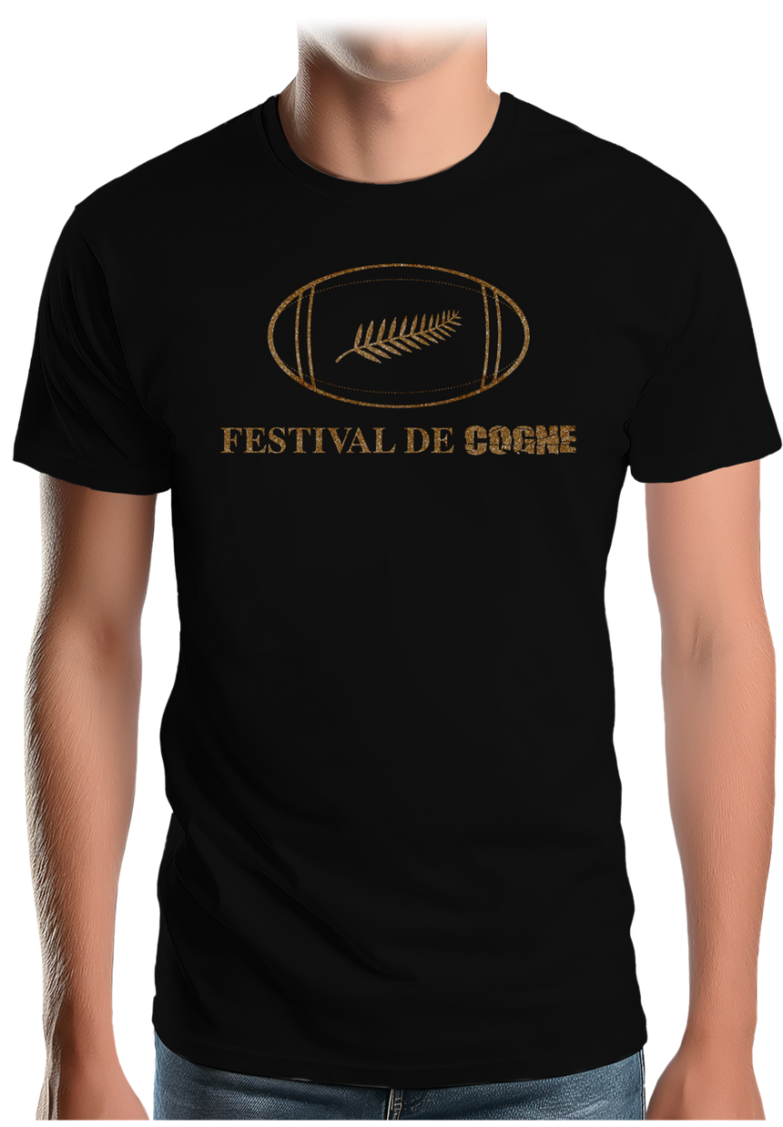 T-Shirt Homme Festival de cogne avec le ballon de rugby