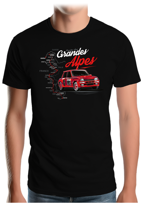 T-Shirt Homme La route des grandes Alpes en voiture