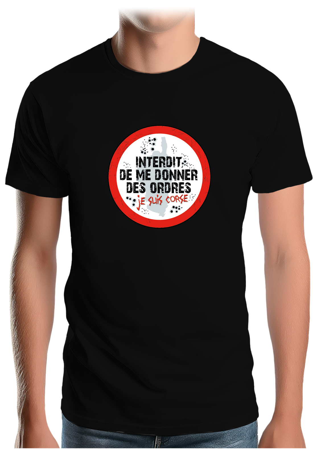 T-Shirt Homme Corse interdit de me donner des ordres