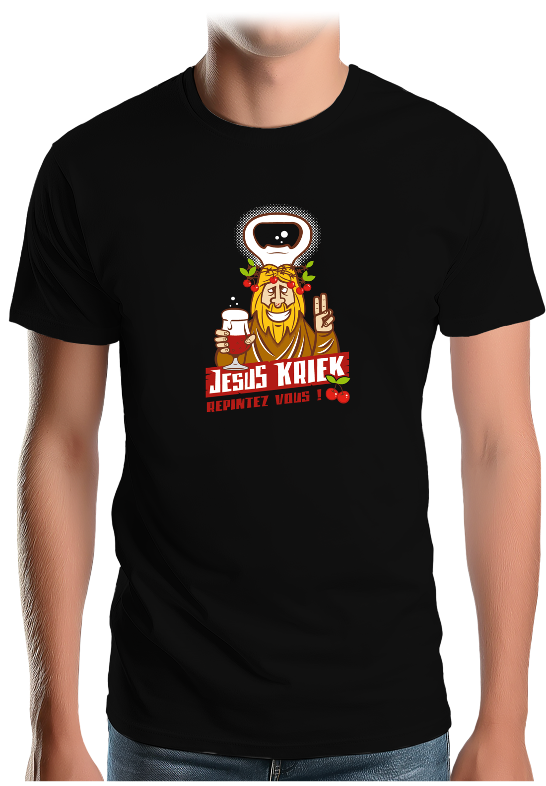 T-Shirt Homme La bière Jesus Kriek