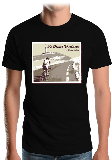 T-Shirt Homme Le Mont Ventoux en vélo