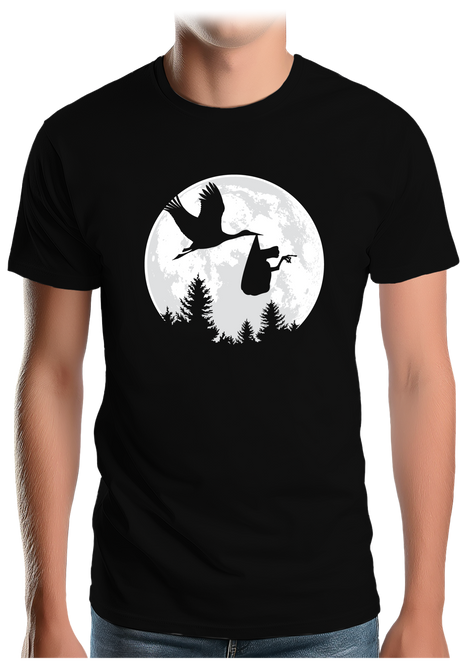 T-Shirt Homme Lune Cigogne