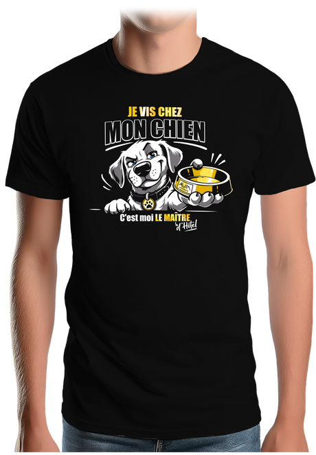 T-Shirt Homme Je vie chez mon chien