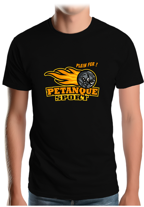 T-Shirt Homme Une pétanque sport plein fer