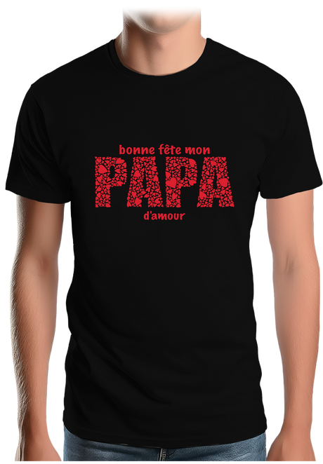 T-Shirt Homme Bonne fête papa d'amour