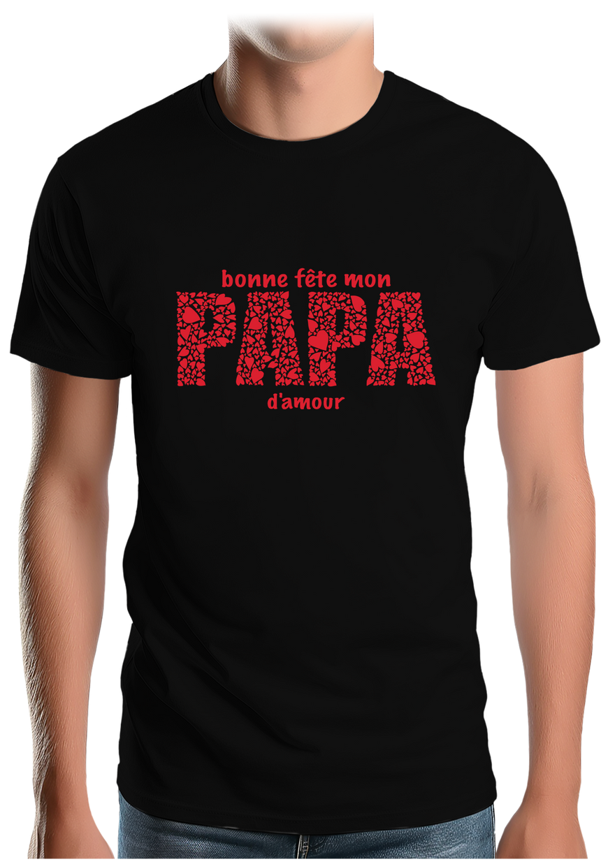 T-Shirt Homme Bonne fête papa d'amour