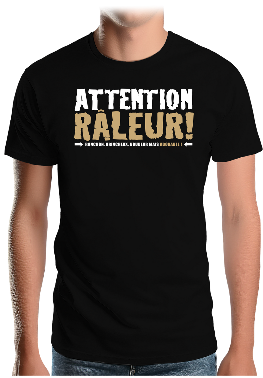 T-Shirt Homme Attention râleur en bronze
