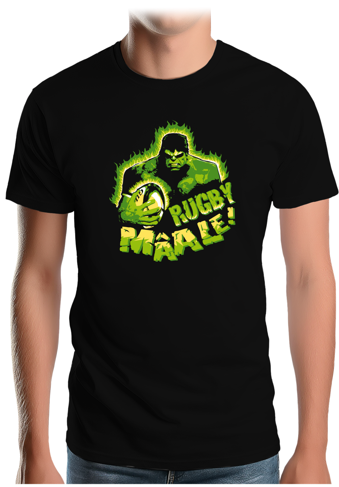 T-Shirt Homme Rugby Mâle parodie Hulk