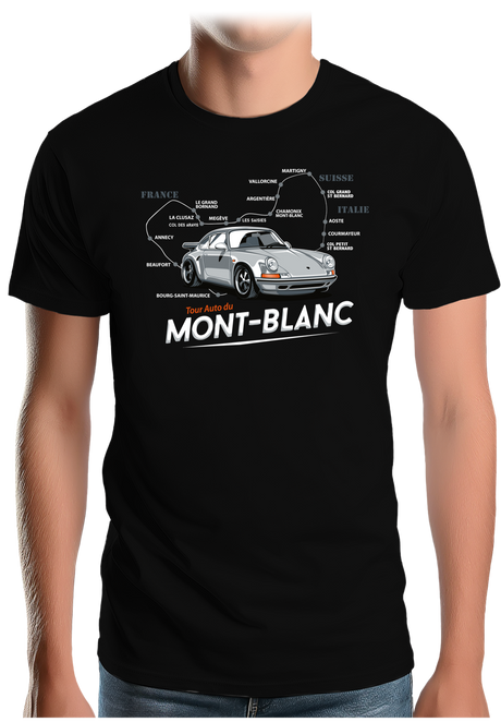 T-Shirt Homme Le Tour du Mont blanc en Voiture Turbo