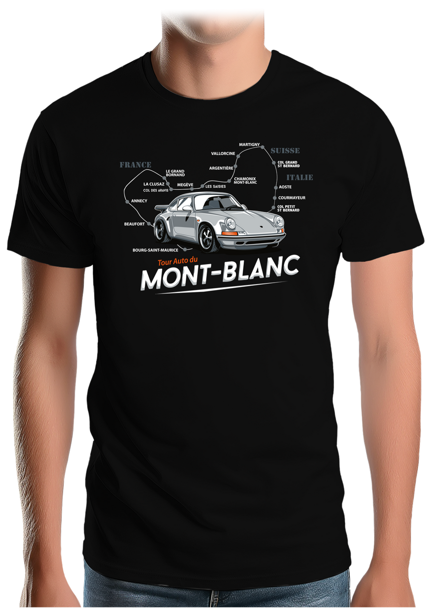 T-Shirt Homme Le Tour du Mont blanc en Voiture Turbo