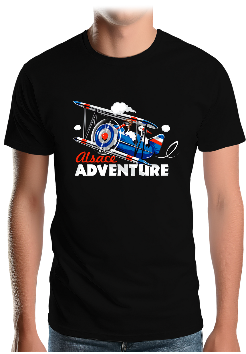 T-Shirt Homme 2 cigognes dans un avion