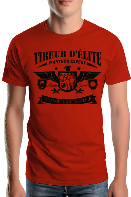 T-Shirt Homme Tireur d'élite en pétanque