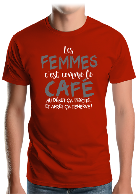 T-Shirt Homme Les femmes c'est comme le café