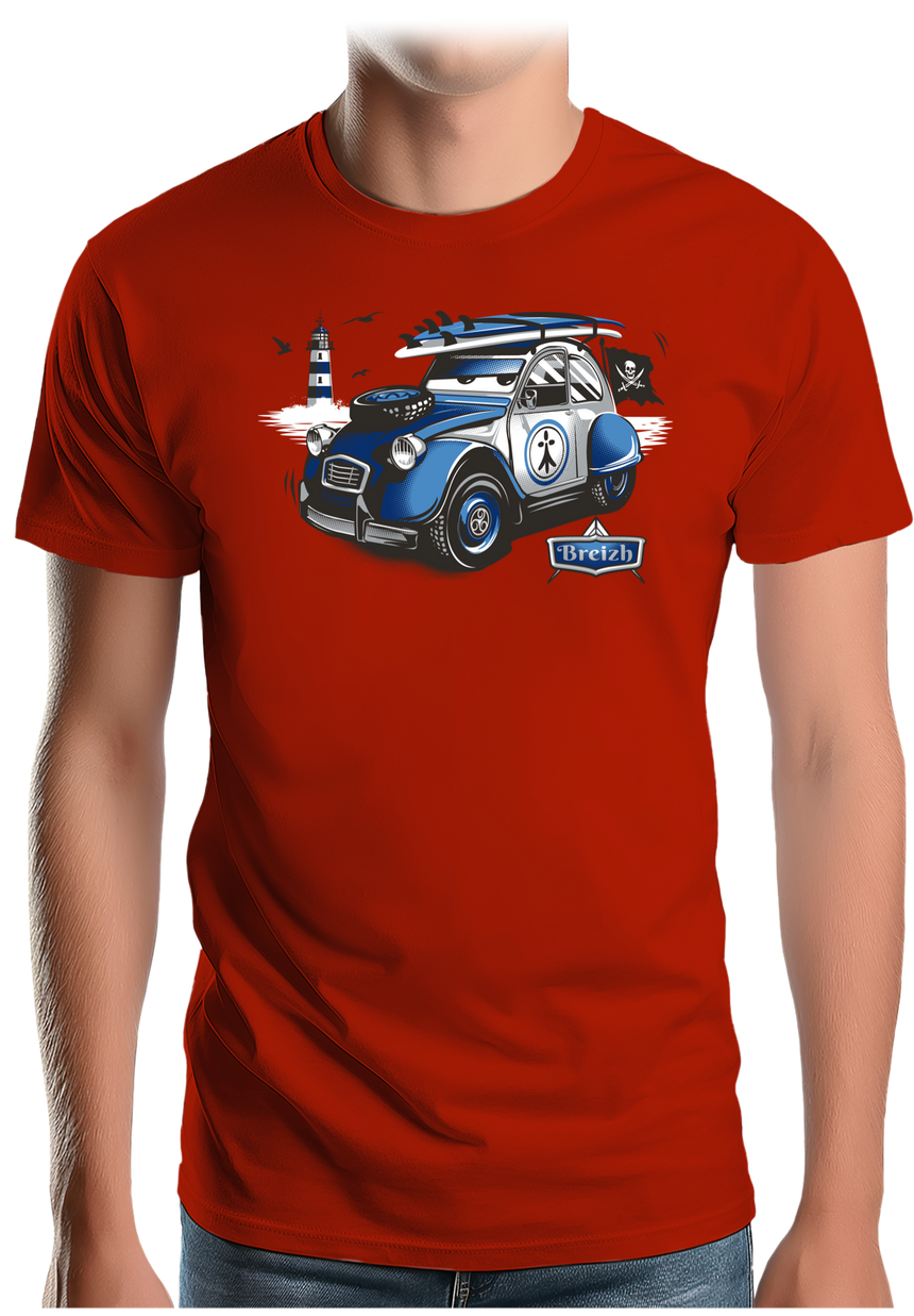 T-Shirt Homme Voiture 2CV de Bretagne