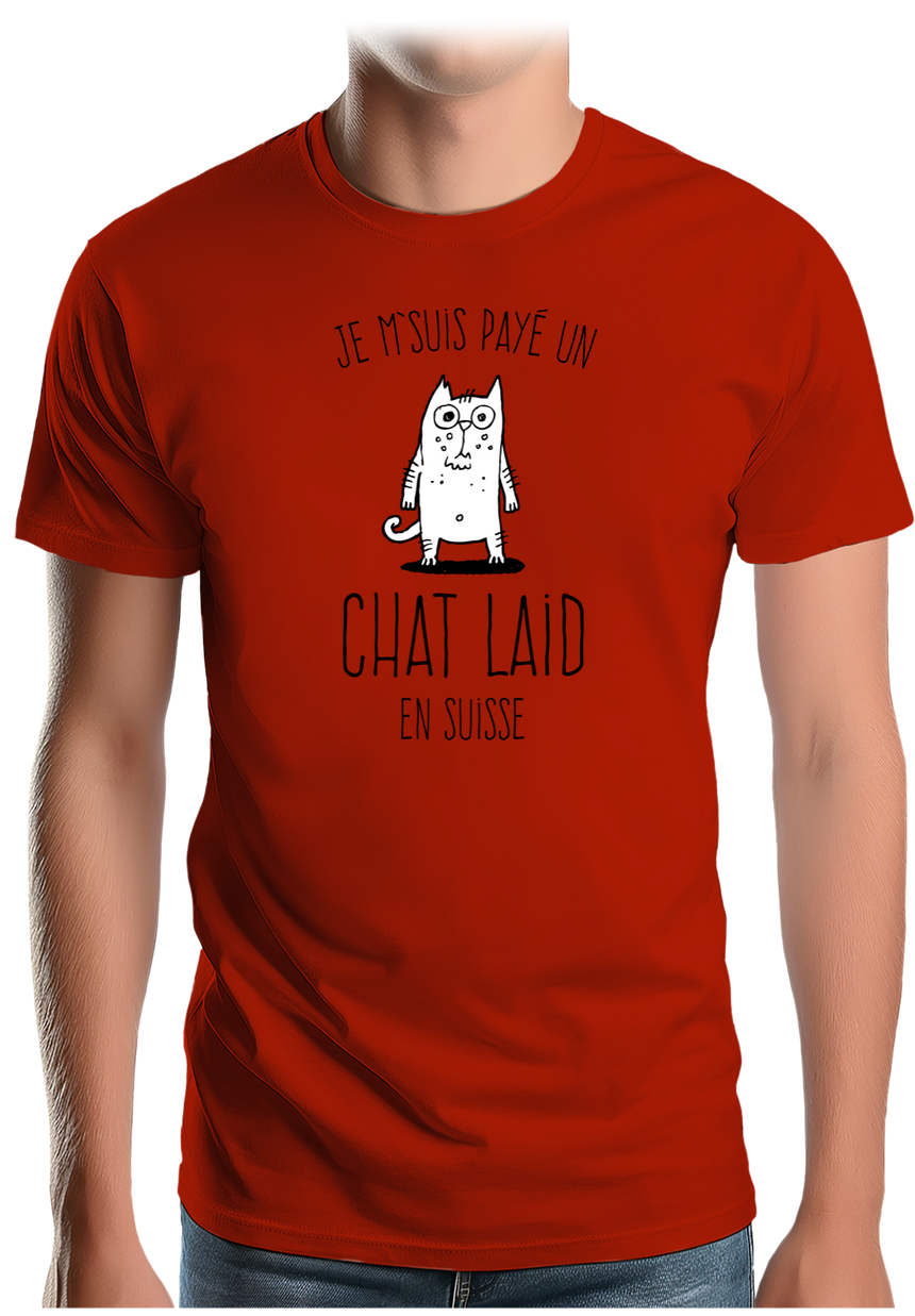 T-Shirt Homme Un chat laid en suisse