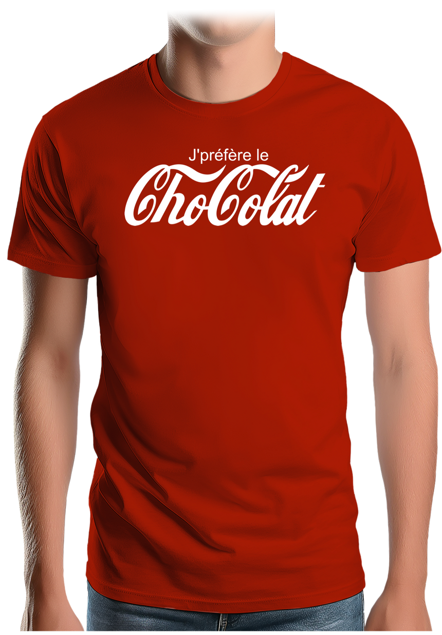 T-Shirt Homme Je préfère le chocolat au Cola