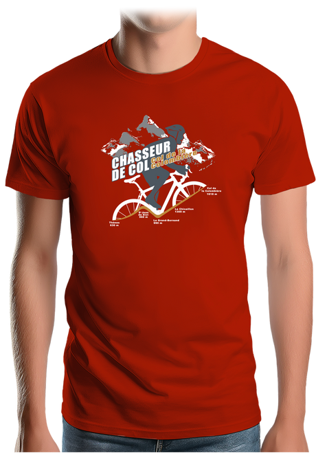 T-Shirt Homme Vélo Chasseur de Col Colombière