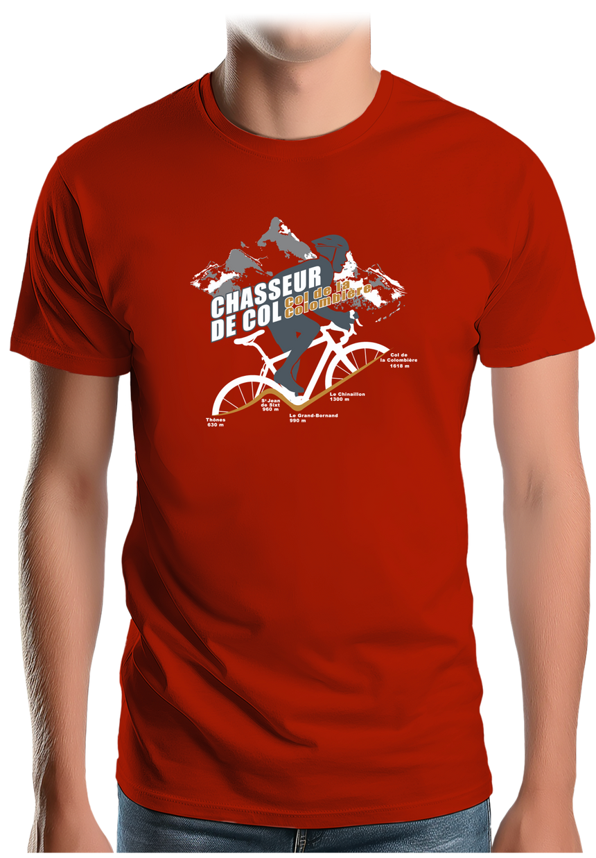 T-Shirt Homme Vélo Chasseur de Col Colombière