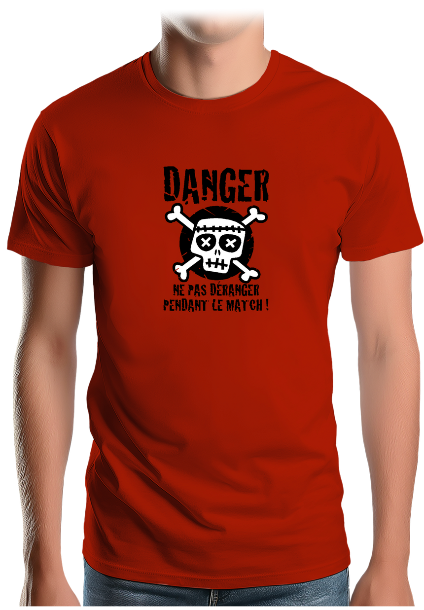 T-Shirt Homme Ne pas déranger pendant le match de foot, rugby
