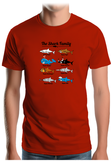 T-Shirt Homme La famille requin