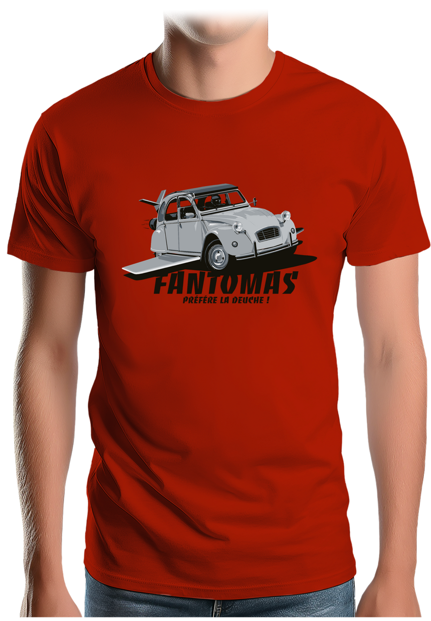 T-Shirt Homme Voiture 2CV de Fantomas